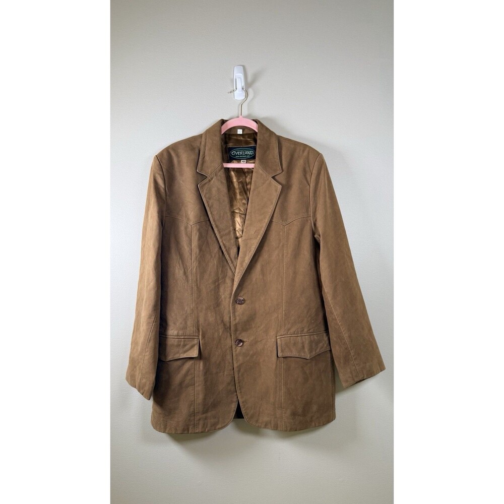 Vtg Overland Sheepskin Co Western Leather Blazer Jacket Size 42 Unworn Pristine